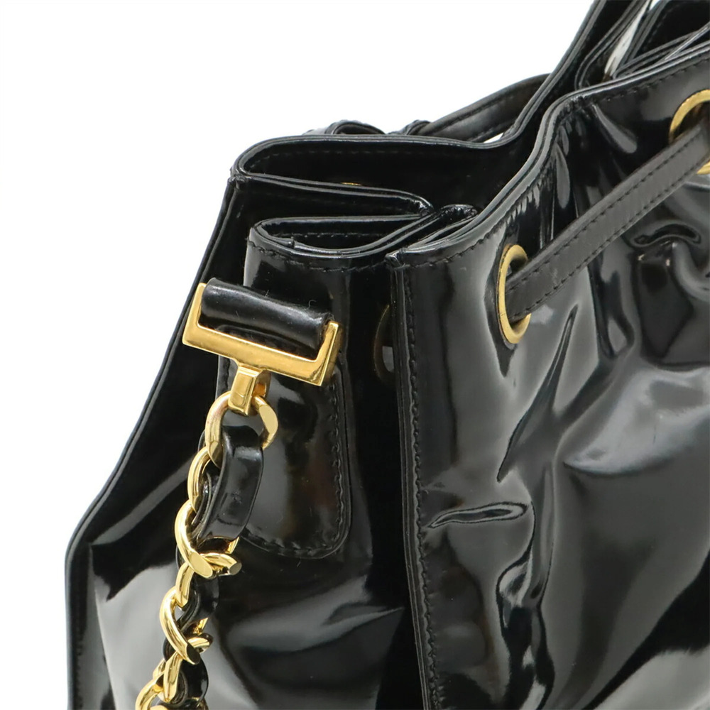 CHANEL Black Leather Logo Shoulder Bag - Picture 5 of 10